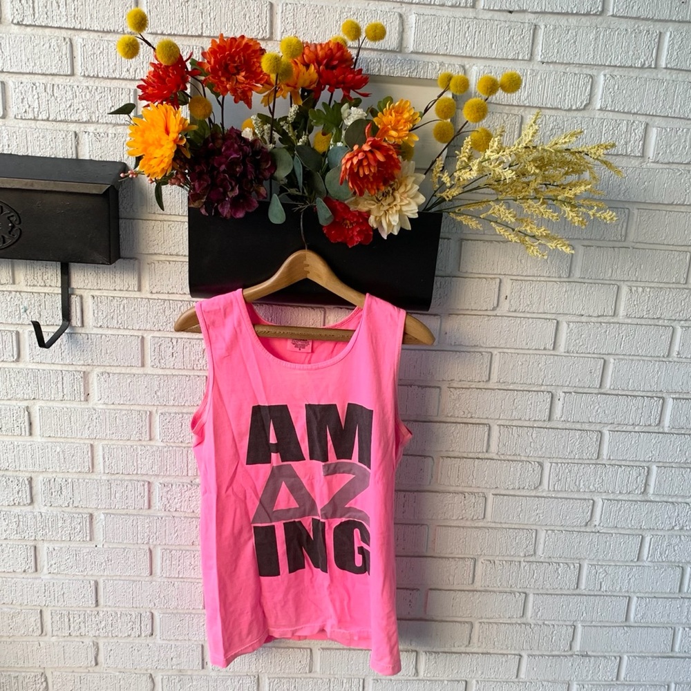 💕Delta Zeta “Amazing” Pink Tank Top #73